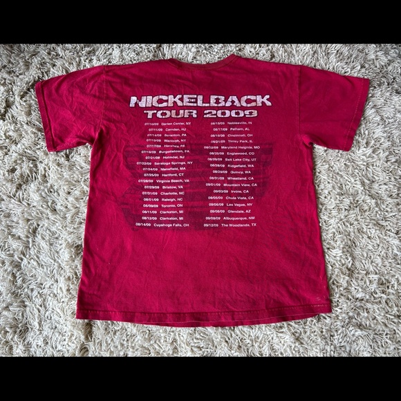 Retro Nickelback 2009 Concert Tour Short Sleeve Tee Shirt - Picture 3 of 10
